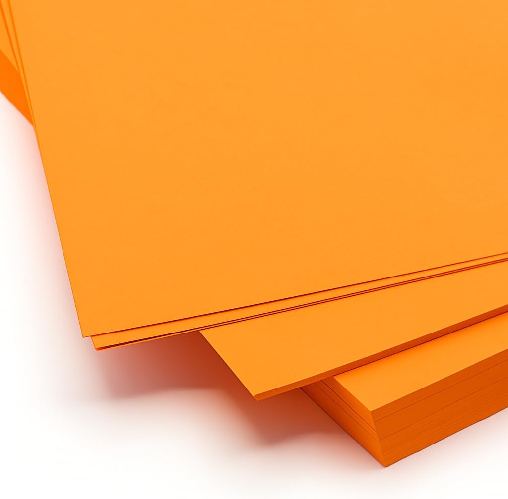 96 Pieces A4 Size Orange Chart Papers for Arts and Crafts (School Projects – Office Use)