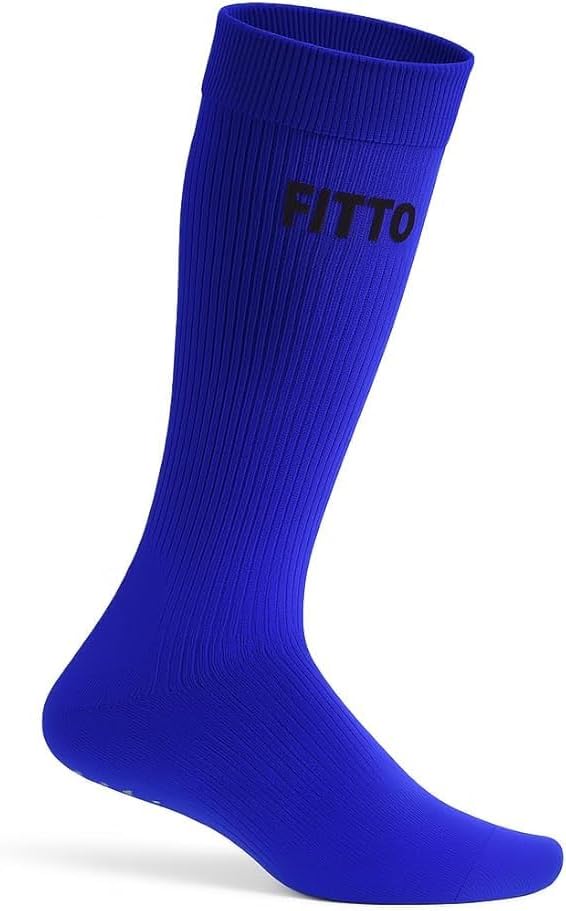 96 Pieces Anti-Slip Blue Football Socks for Kids - Comfortable & Durable Sports Socks