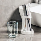 144 Pieces Stylish Transparent Gray/Pink Toothbrush Cup Holders