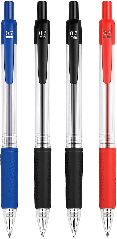 96 Pieces 4 Pieces Ball Point Gel Pens (0.7mm Tip – 14.5cm Assorted Colors)