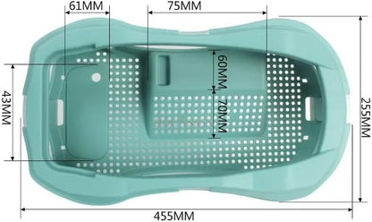 Turtle Tank - Green, 45.5 x 25.5 x 17.6 cm, Compact Turtle Breeding Box with Sundeck, Modern Habitat for Brazilian Turtles, Water and Soil Setup, Perfect for Small Spaces and Desktop Use
