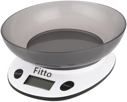 Electronic Kitchen Scale with Bowl, Battery Operated, White