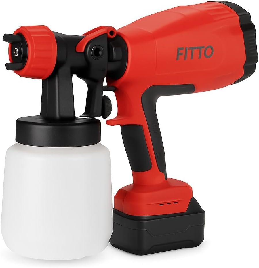 Battery-Powered Sprayer with Adjustable Nozzle, Red
