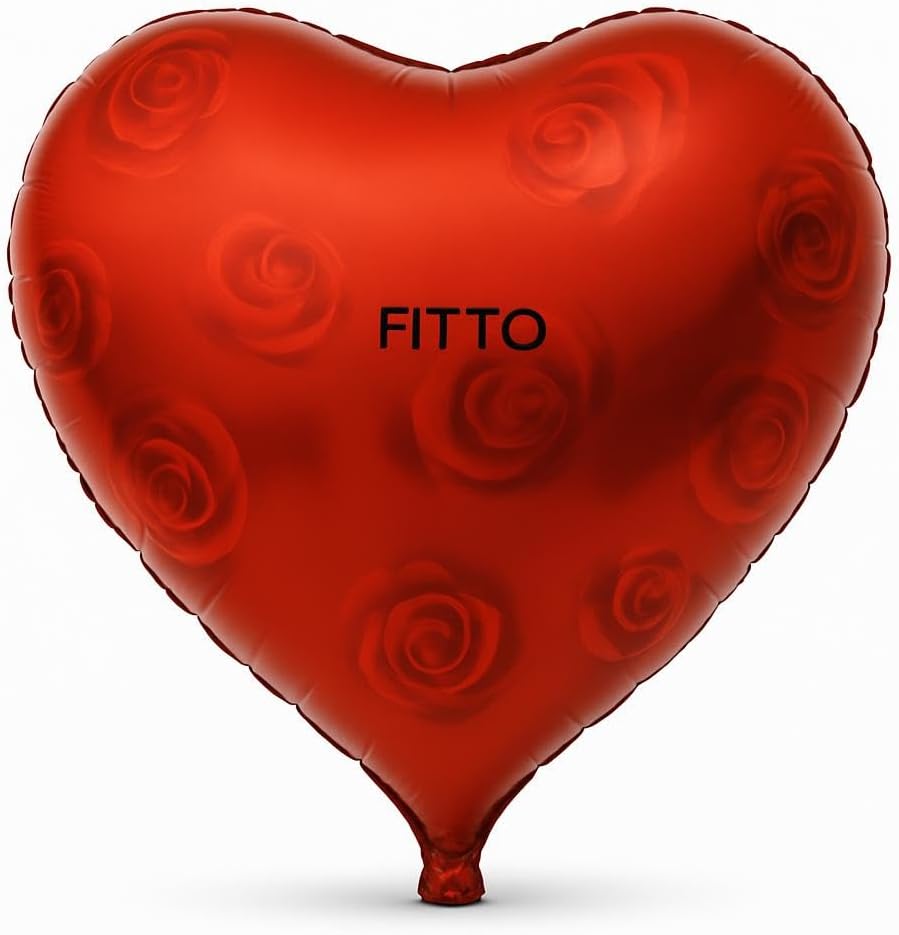 Foil Heart Balloon 18 Inch - Heart Rose Party Decoration for Birthday, Wedding, Special Event