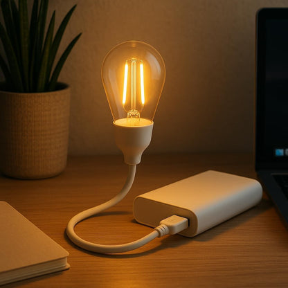 USB Portable Rustic LED Acrobat Table Lamp, Energy-Efficient Book Reading Lamp, USB Input for Powerbank, Laptop, and Vehicle Use