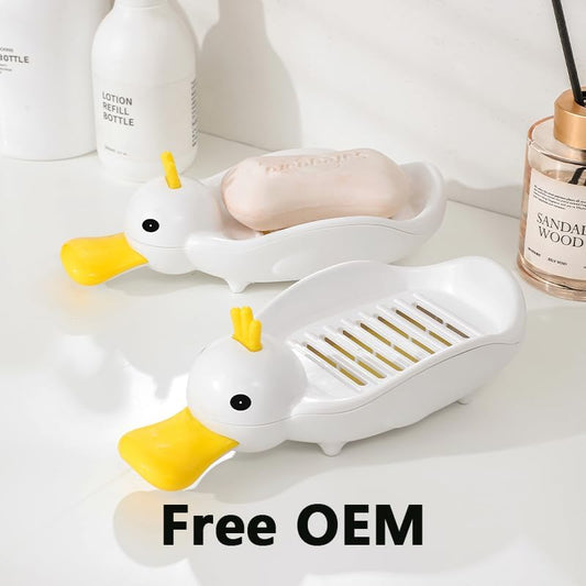 Lovely Duck Drain Soap Dish – Cute Design – Pack of 1, White
