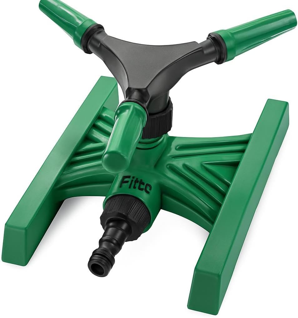 96 Pieces Green Plastic Lawn Sprinklers with Tripod Base and Adjustable Spray Arms