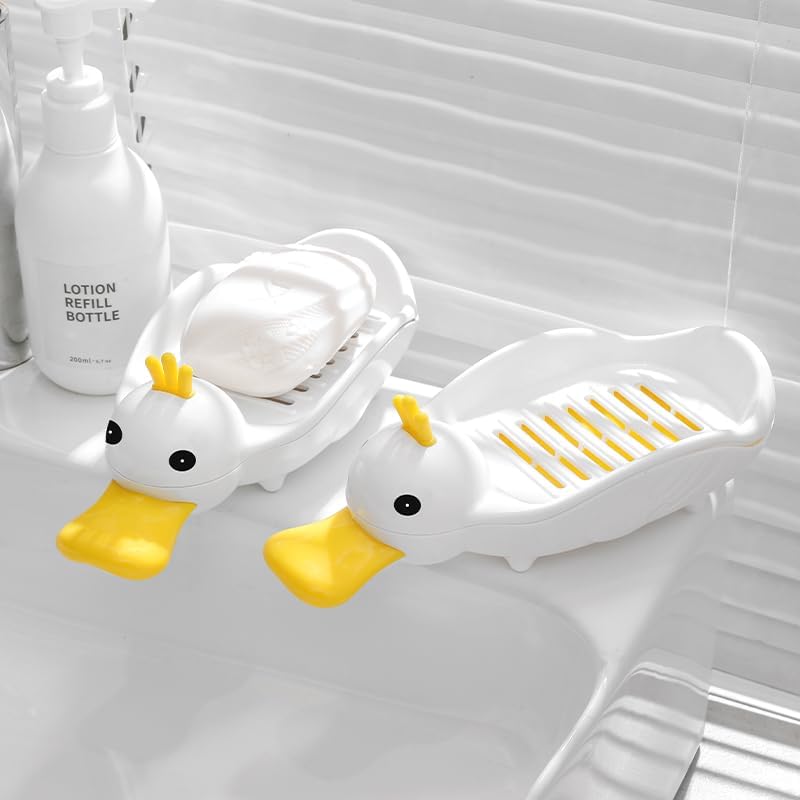 144 Pieces Lovely Duck Drain Soap Dishes (Cute Design – Pack of 1 – White)