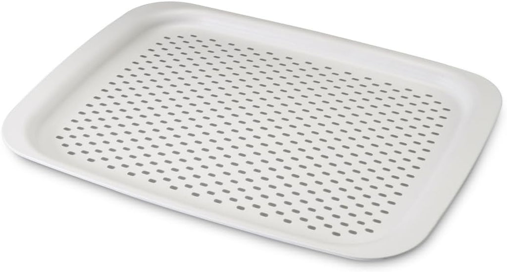 96 Pieces White Trays with Drainage (Multi-Functional Kitchen Organizer for Food Prep – Serving – and Storage – Durable Plastic Tray for Home and Kitchen Use)