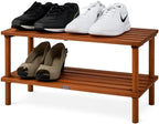 96 Pieces Wooden Shoe Racks (2 Layer – Coffee Brown – 74x26x29.5cm)