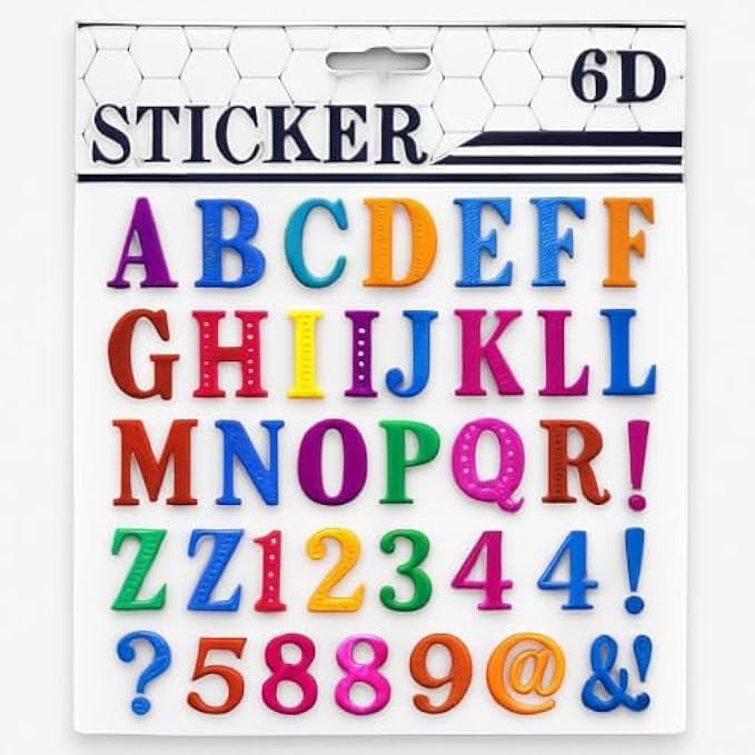 144 Pieces English Alphabet & Number Stickers (1-9 with Arithmetic Symbols for Kids – Classroom – Crafts – Scrapbooking – Homeschool)
