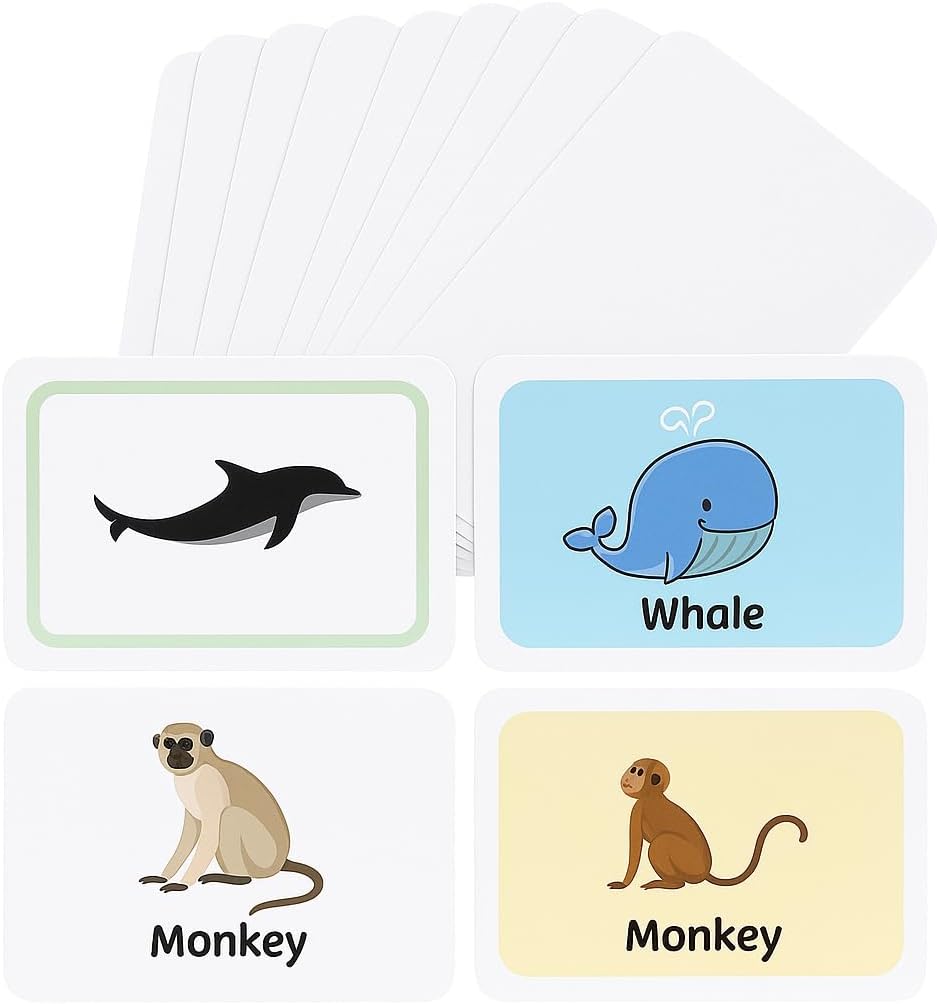 120 Pieces 36 Sheets Animals Series Flash Cards (12x7.7cm for Kids Learning and Play)