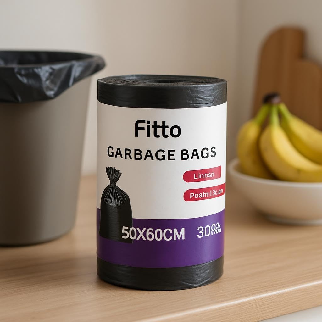 240 Pieces 30 Black Garbage Bags (35 Gallon – 50x60cm Size for Home and Office Use)