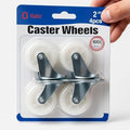 96 Pieces 2 Inch White Caster Wheels Pack of 4 - Swivel Furniture Replacement Casters (Nylon Chair Wheels – Silent Non-Marking – Universal Fit)