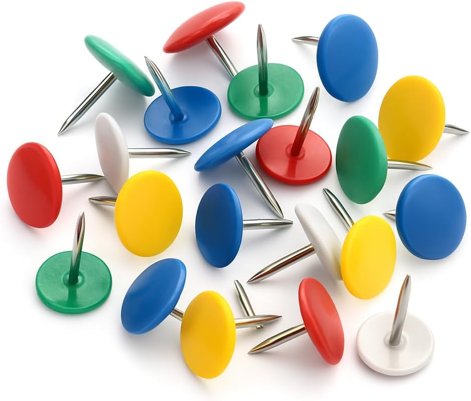 144 Pieces 100 Pieces Steel Thumb Pins Assorted Colors for DIY Crafts & Projects