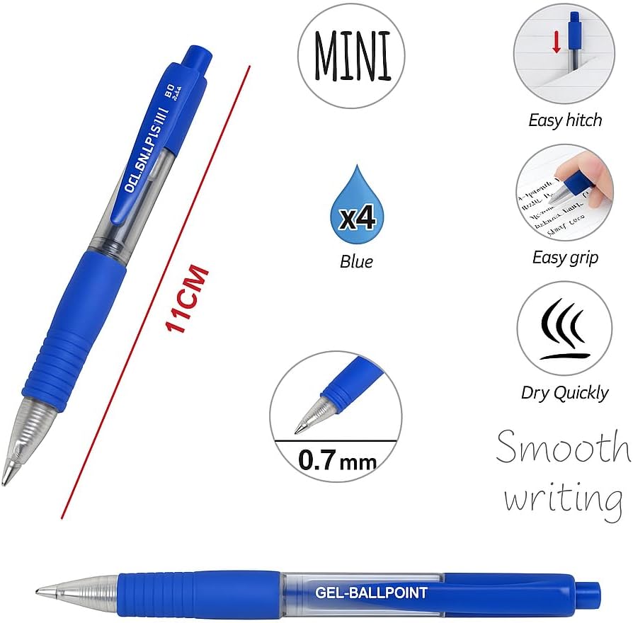 120 Pieces Ink Gel Pen Sets (4 Pack – 11 cm – 0.7 mm Tip – Smooth Writing – Black Ink – Office & School Supplies)