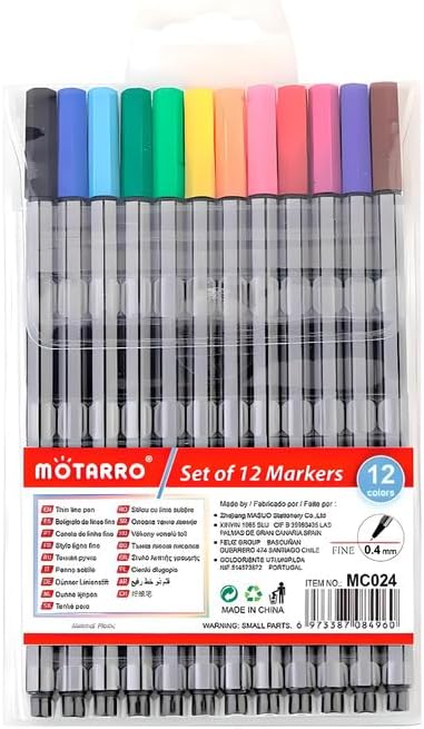 96 Pieces 12 Pieces (0.4mm Markers 16cm Assorted Colors for Crafts – Art & Office)