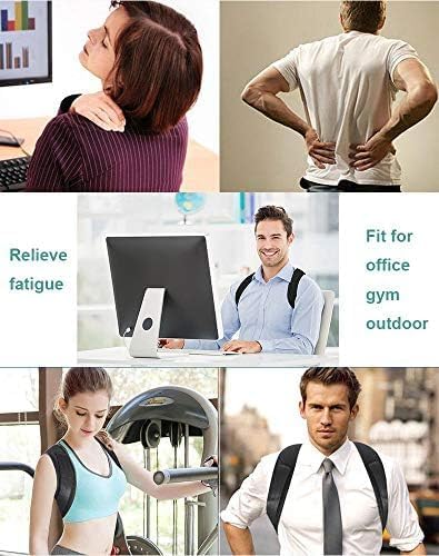 96 Pieces Adjustable Posture Correctors for Men (Women & Children – Invisible Back Support Belt with Shoulder Pads – Black)