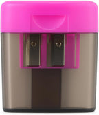 120 Pieces Sharpners with Container (Pink - 1 Piece Pencil Shaver for Desk Use)