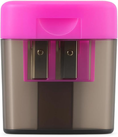 Sharpner with Container, Pink - 1 Piece Pencil Shaver for Desk Use