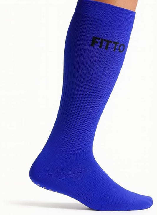 Anti-Slip Blue Football Socks for Kids - Comfortable & Durable Sports Socks