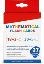 120 Pieces 27 Sheets Division Flash Cards with Marker (11.7x7.8cm Math Learning Tool)