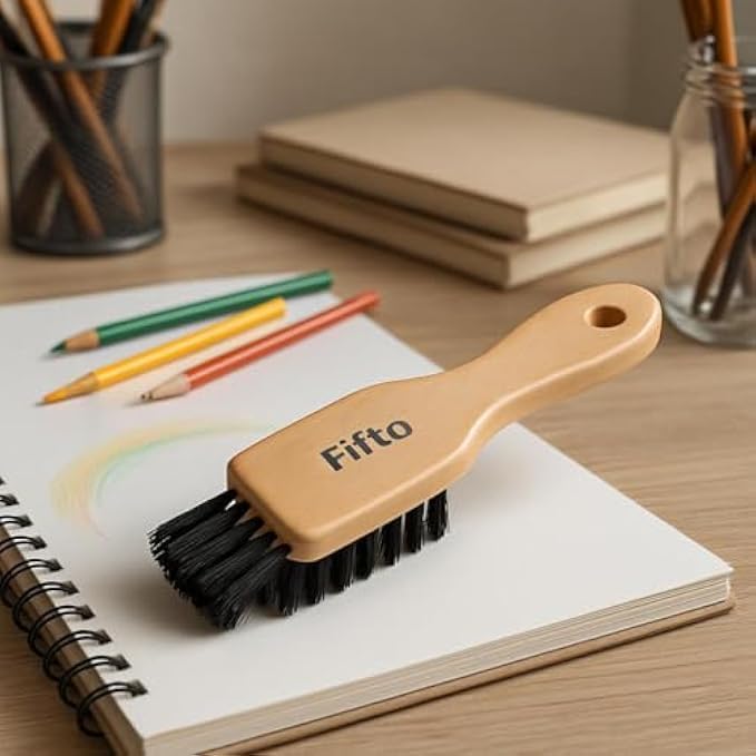 Wooden Shoe Brush - Stiff Bristle Shoe Cleaning Brush for Leather & Suede Shoes Boots - Wooden Handle Shoe Care Brush