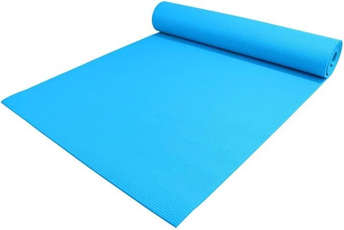 Fitto 4mm Thick Yoga Mat 61x183cm - Non-Slip, Eco-Friendly, Extra Durable Exercise Mat for Yoga, Pilates, and Home Workouts - Ideal for Men & Women, Lightweight and Easy to Carry, Blue