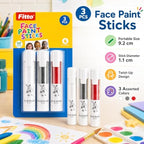 120 Pieces Face Paint Sticks (3-Piece Twist-Up Face and Body Paint Set in White – Black and Red for Parties – Festivals and Creative Makeup)