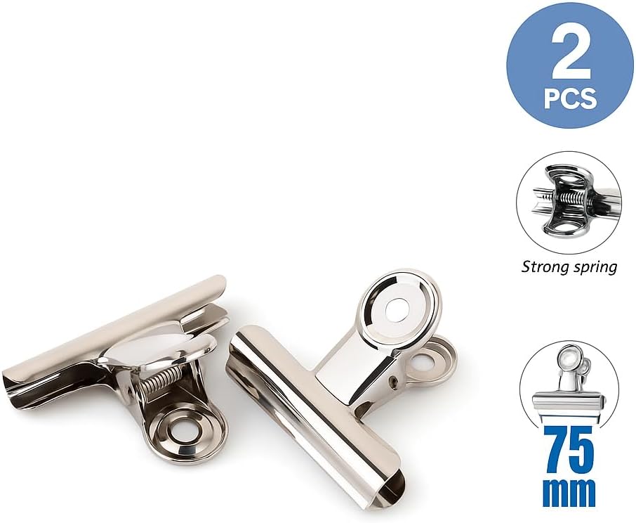 120 Pieces Binder Clip 2 Packs (75mm – Large Paper Clamps for Office and Home Organization)
