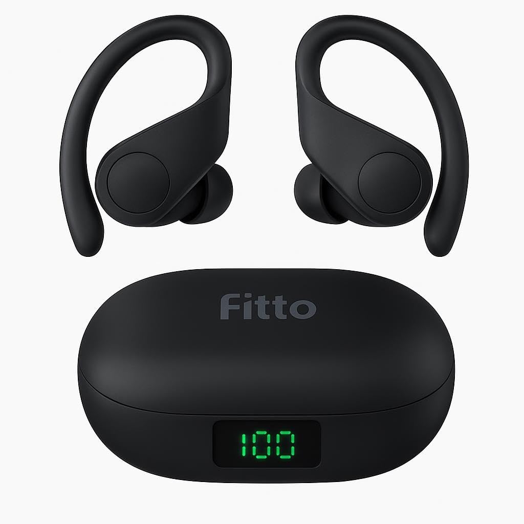 96 Pieces Ear Clip Bluetooth Earbuds - Wireless Black Earphones for Sports and Daily Use