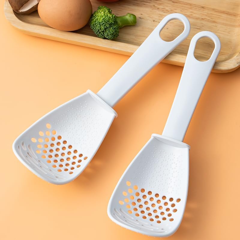 Multi-purpose Cooking Spoon - Nylon Material - White - 2 Pack