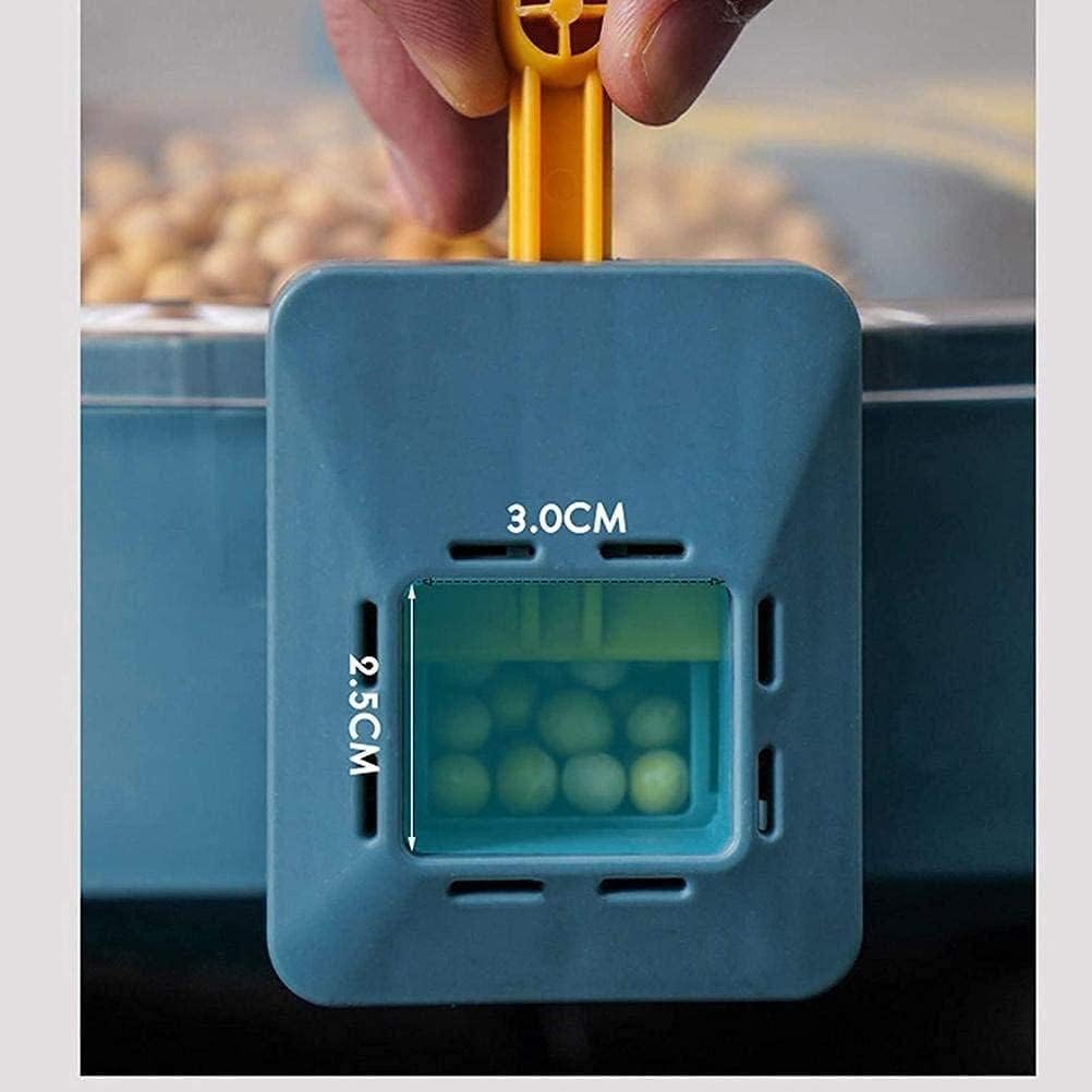 48 Pieces Wall-Mounted Rotatable Grain Dispensers (6 Compartment Sealed Cereal Container – Space-Saving Dry Food Storage for Kitchen – Blue)