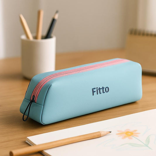 Blue Pencil Case 20x6x6cm, Compact Pencil Pouch for School and Office