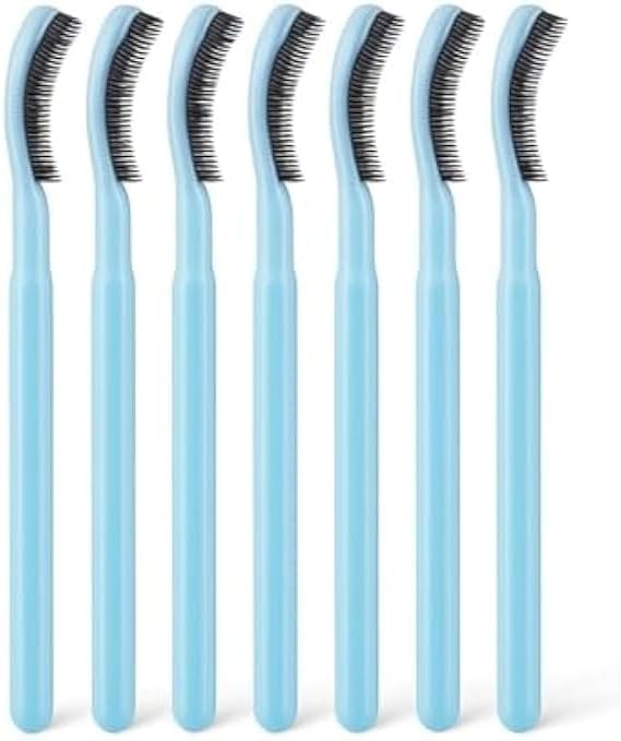 Eyelash Comb 6-Pack Blue - Mascara Comb for Clump Removal & Lash Separation, Reusable Lash Comb for False and Natural Lashes