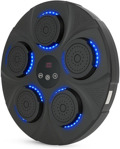 Music Boxing Machine Wall Mounted – Interactive Rhythm Game with LED Light Display, Home Fitness Boxing Training Machine for Adults & Kids, Bluetooth Music Synchronization, Punch Training
