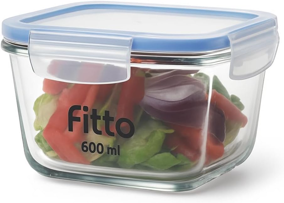 Square Glass Storage Food Container 600ml