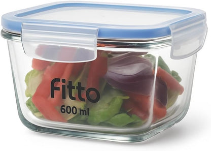 Square Glass Storage Food Container 600ml