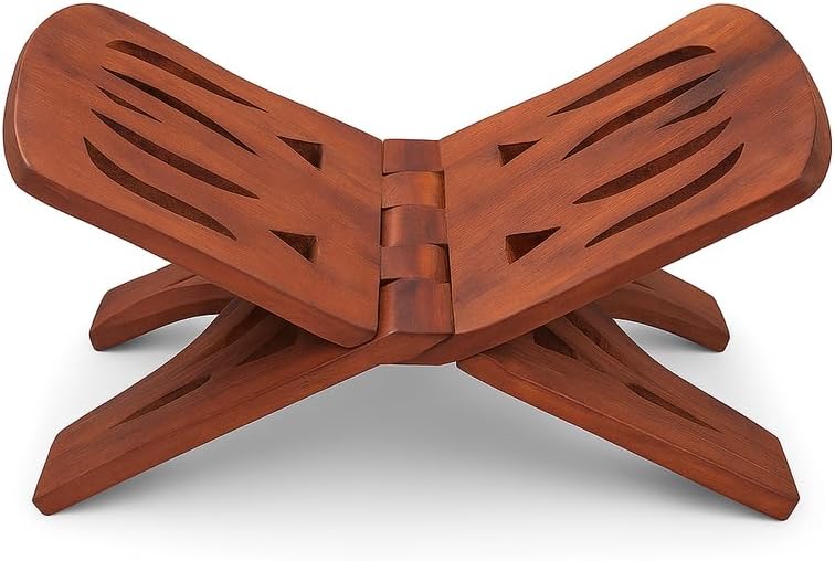 Wooden Quran Stand, Foldable Rehal Book Holder for Quran, Islamic Prayer Book Display