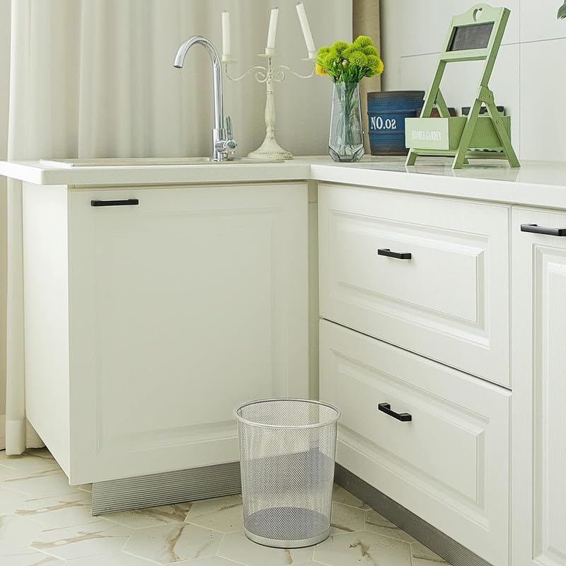 96 Pieces Grey Metal Waste Bin - Durable & Stylish Trash Cans for Home (Office & Bathroom | Rust-Resistant – Easy-Clean Design | Compact Round Metal Garbage Bin for Indoor Spaces)