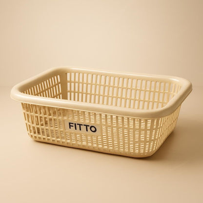 Mini Storage Basket X-Large – 39x29x8 cm Sturdy Transparent-Natural Plastic Storage Basket, 4.5L, BPA-Free, Easy to Stack and Clean,Assorted