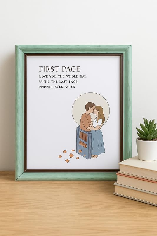Wooden Photo Frame with Olive Green Border, 6x8 Inch, Decorative Picture Frame for Home and Office
