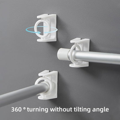 Wall-Mounted Curtain Rod Brackets – White – ABS Material – Pack of 2
