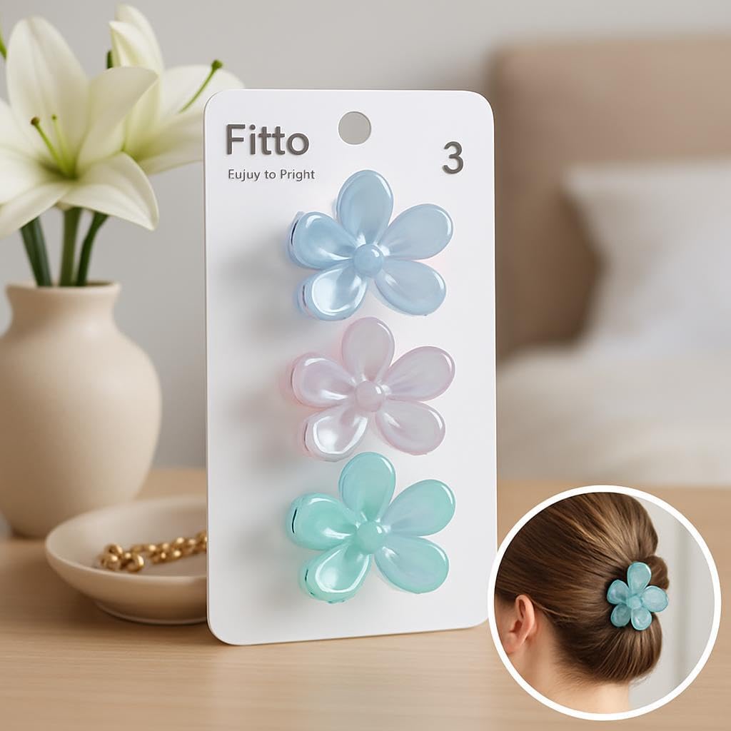 120 Pieces Stunning Lily Flower Hair Clip - 3 Set Large Hair Claws for Women (Assorted Colors)