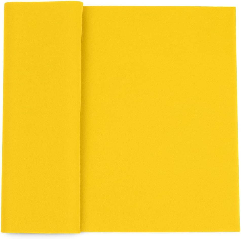 Felt Fabric 40cm x 60cm Yellow for Crafts, DIY Projects, Sewing, and Decorations