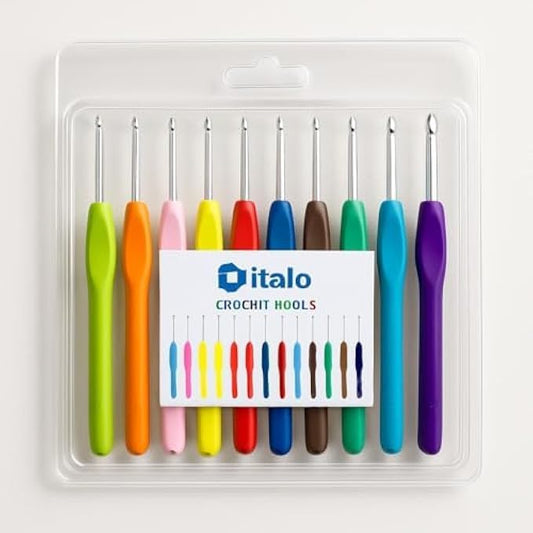Crochet Hook Set - 9 Sizes Assorted Colors, Crochet Hooks Kit for Yarn, Crafts & DIY