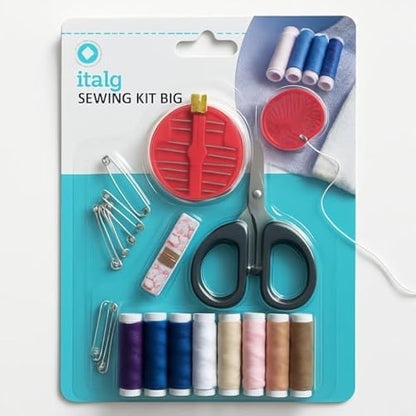 Large Sewing Kit with Scissors - Portable Travel Sewing Set with Threads, Needles, Buttons, Thimble, Tape Measure, Pins, Emergency Repair Kit