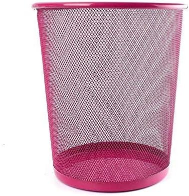 96 Pieces Round Paper Bins (23.5x19x26cm for Office & Home Waste Disposal – Pink)