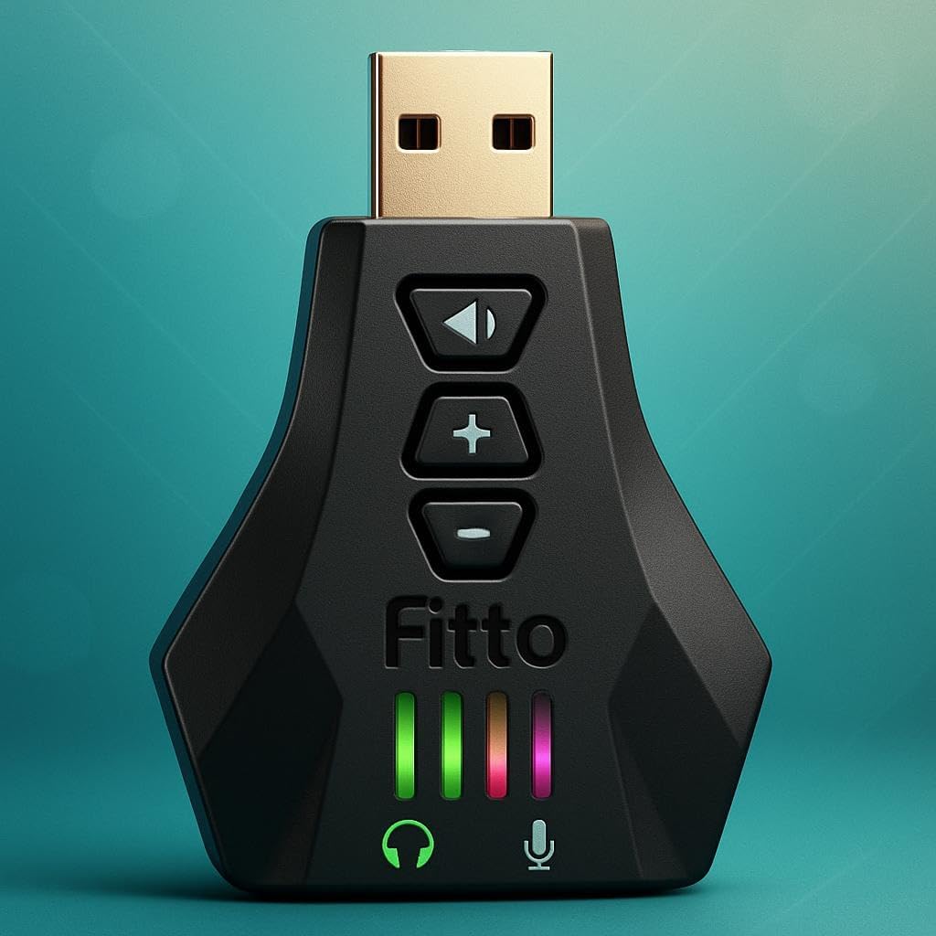 USB 2.0 Sound Card 3D Audio Adapter 3.5mm for PC and Laptop