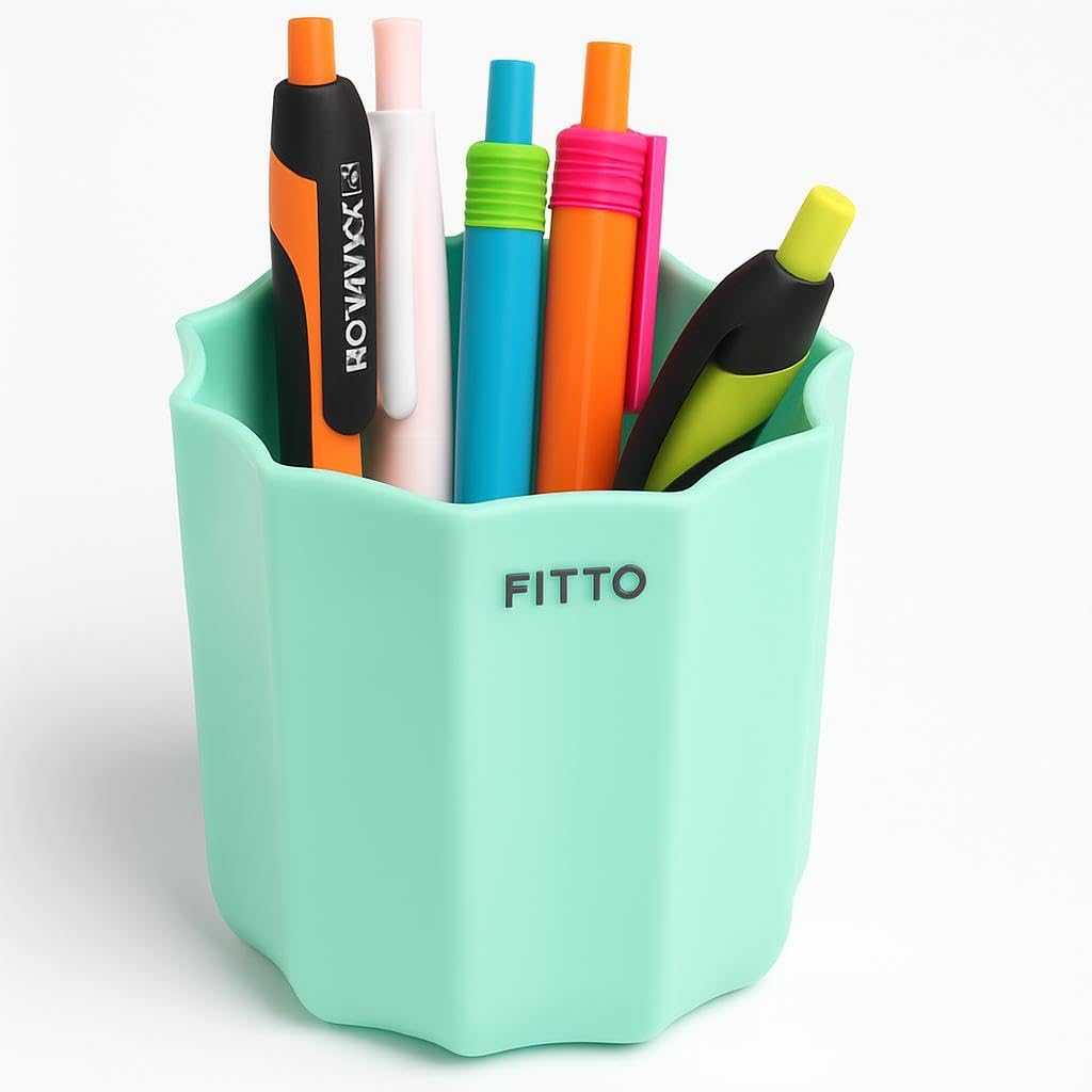 144 Pieces Plastic Pen Holders (10x8cm Assorted Colors Desk Organizer)